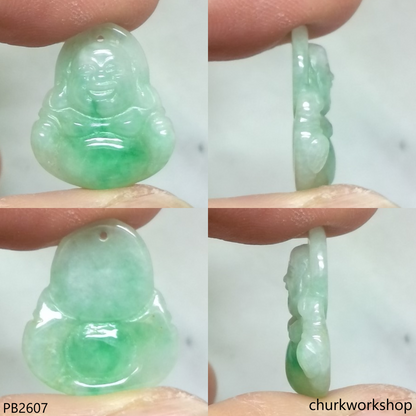 Small jade happy Buddha pendant