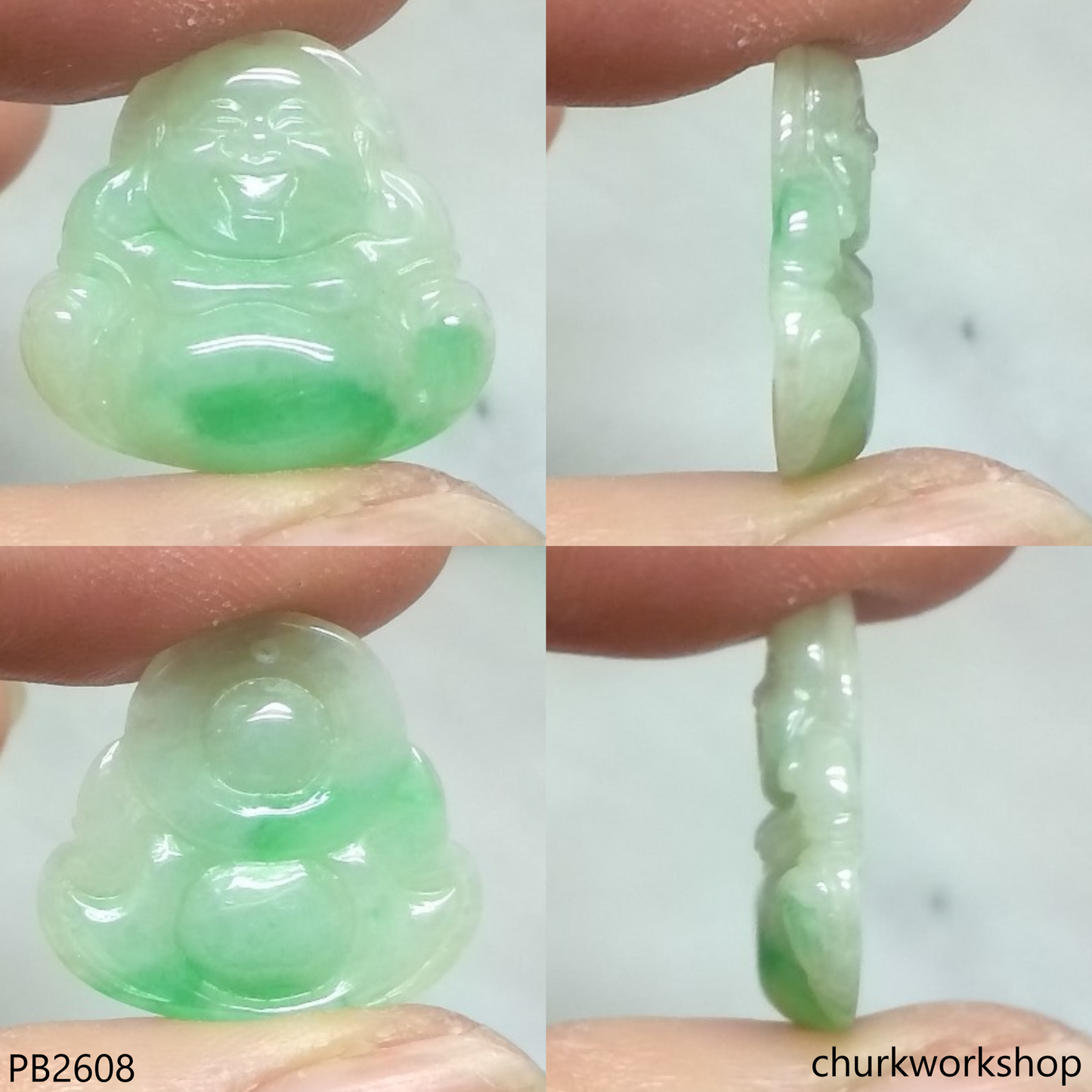 Reserved for Tami           Small jade happy Buddha pendant