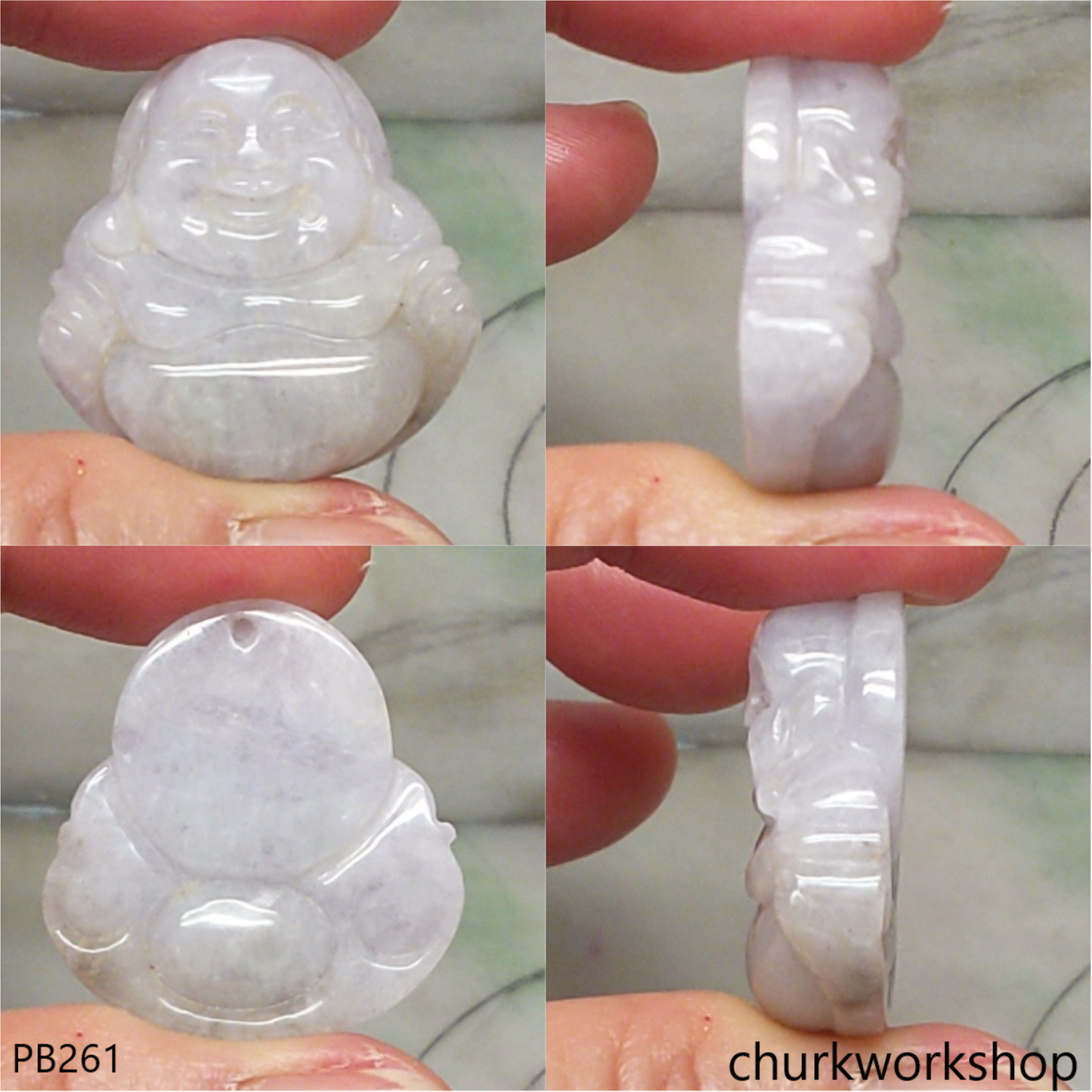 Lavender jade happy Buddha