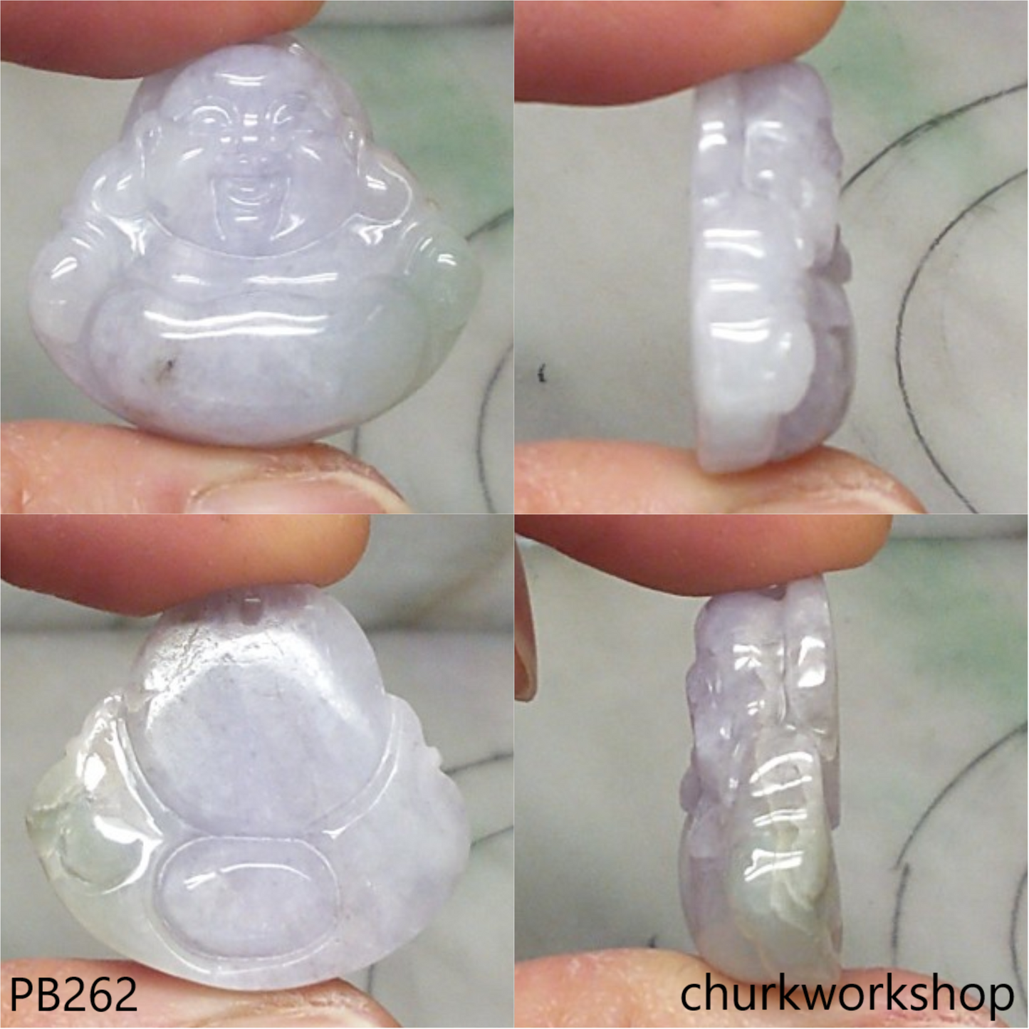 Lavender jade happy Buddha