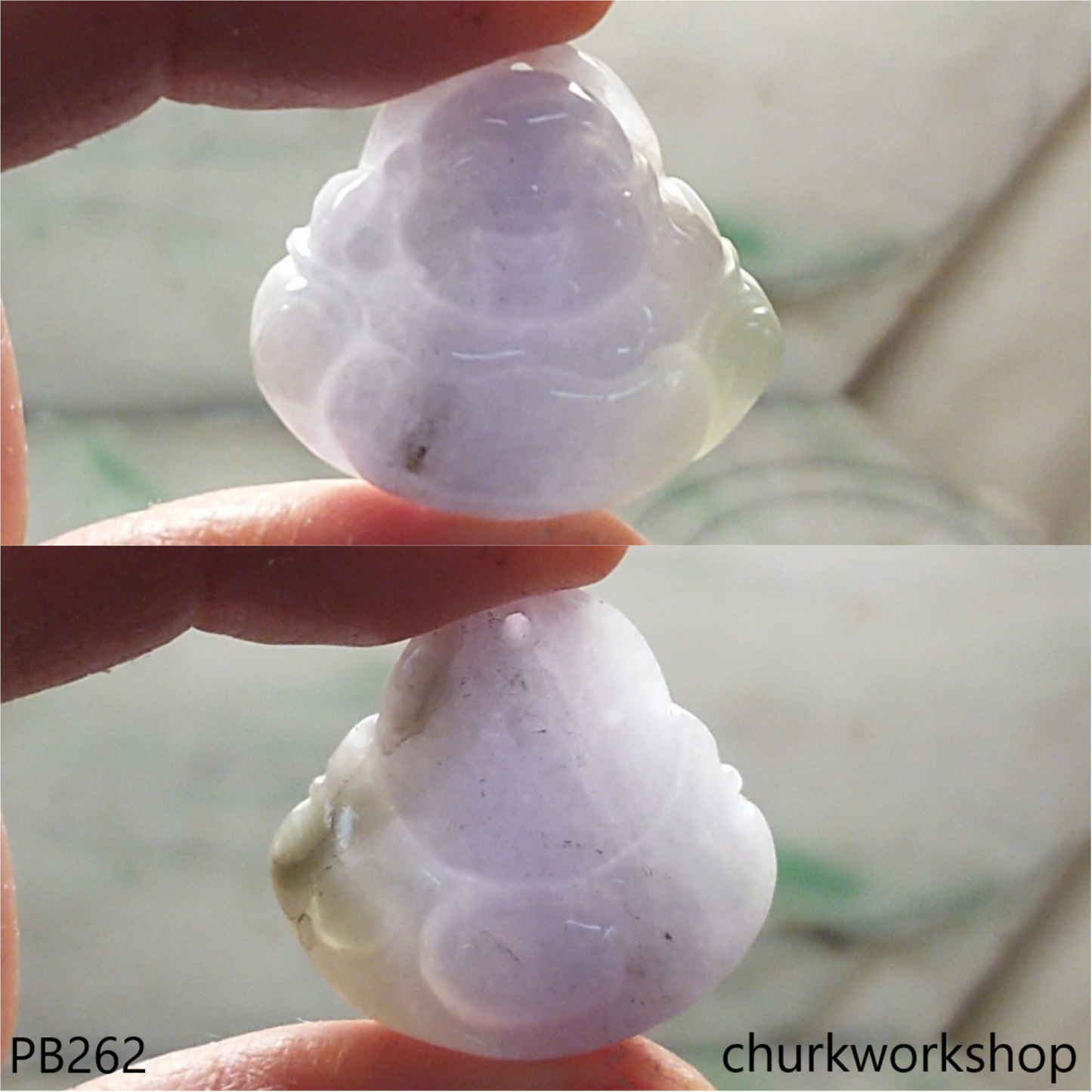 Lavender jade happy Buddha