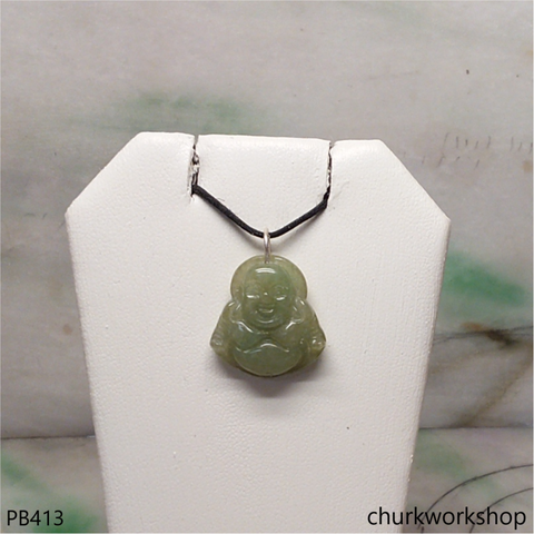 Small jade happy Buddha pendant