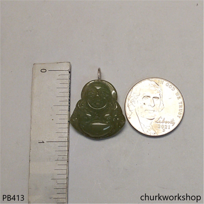 Small jade happy Buddha pendant