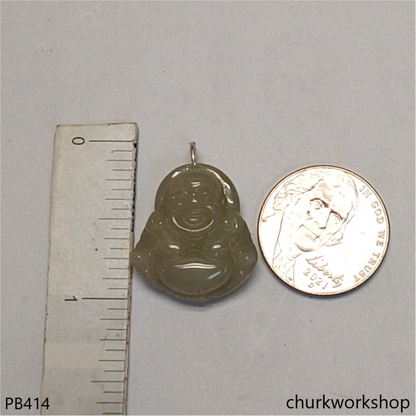 Small grayish lavender jade happy Buddha pendant