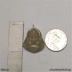 Small grayish lavender jade happy Buddha pendant