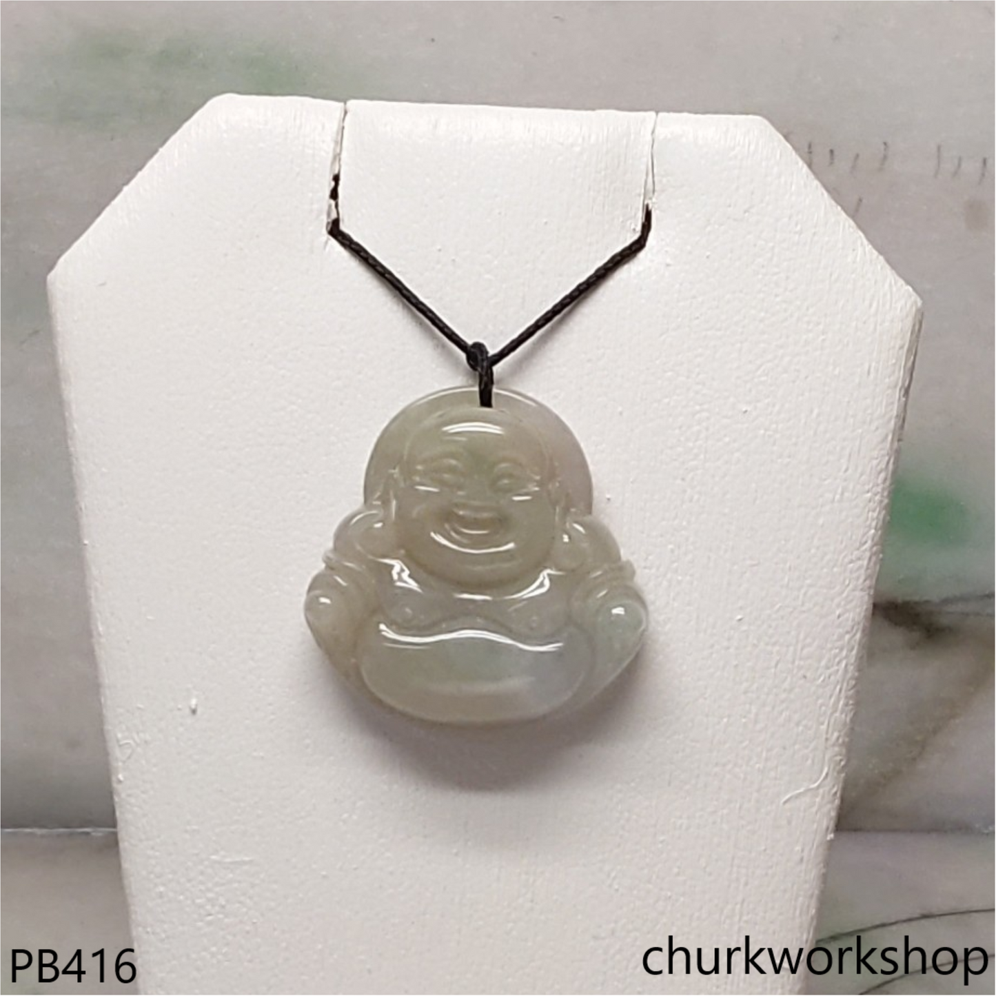 Jade happy Buddha pendant