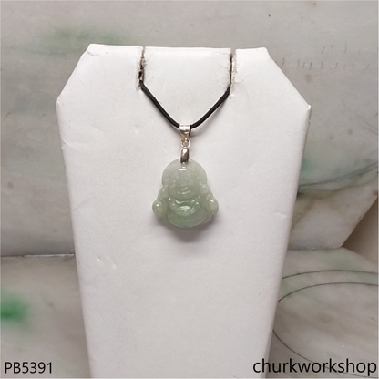 Small jade happy Buddha pendant