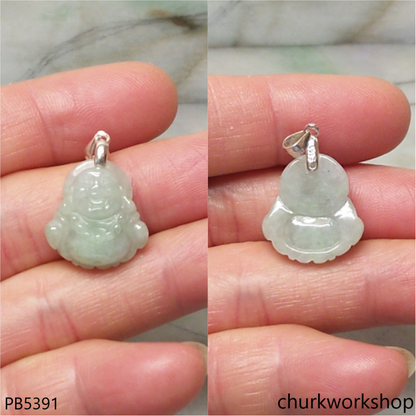 Small jade happy Buddha pendant