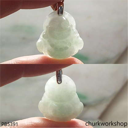 Small jade happy Buddha pendant