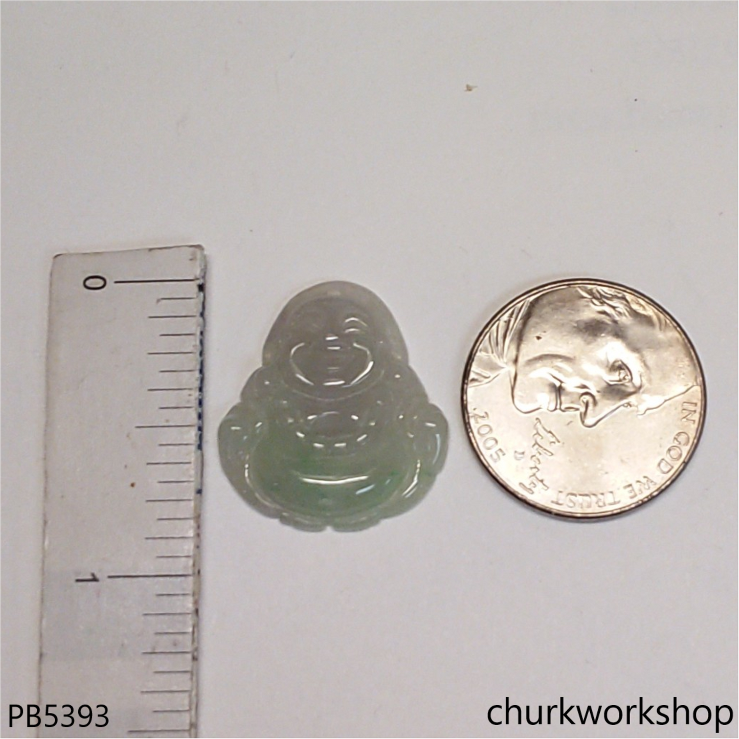 Small light jade happy Buddha pendant