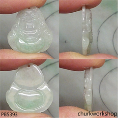 Small light jade happy Buddha pendant