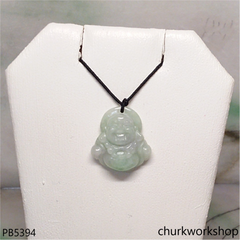 Mini light jade happy Buddha pendant