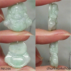Mini light jade happy Buddha pendant