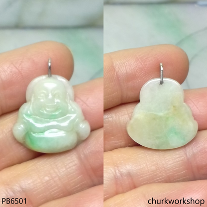 Small jade happy Buddha pendant