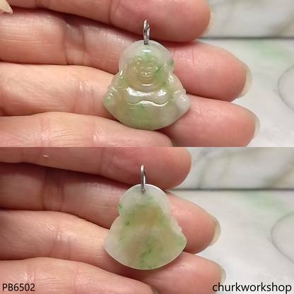 Small jade happy Buddha pendant