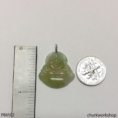 Small jade happy Buddha pendant