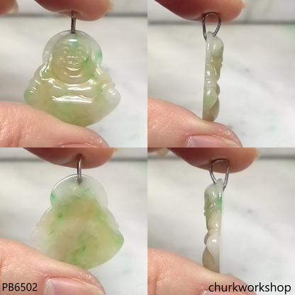 Small jade happy Buddha pendant