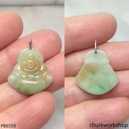 Small multicolor jade happy Buddha pendant