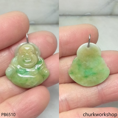 Small multicolor jade happy Buddha pendant
