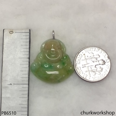 Small multicolor jade happy Buddha pendant