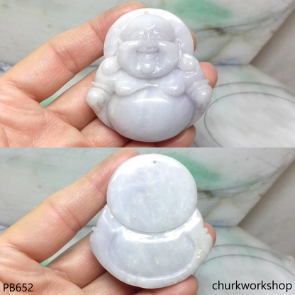 Reserved    Large lavender jade happy Buddha pendant