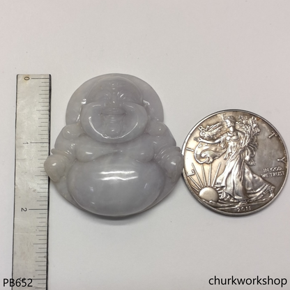 Reserved    Large lavender jade happy Buddha pendant