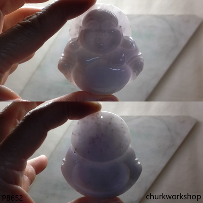 Reserved    Large lavender jade happy Buddha pendant