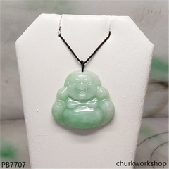 Green jade happy Buddha pendant