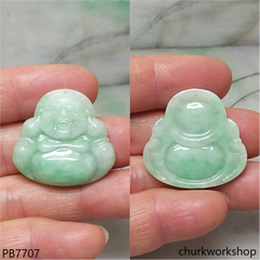 Green jade happy Buddha pendant