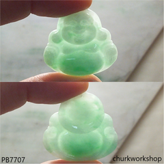 Green jade happy Buddha pendant