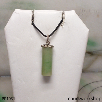 Yellowish green small  jade cylinder