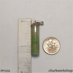 Yellowish green small  jade cylinder
