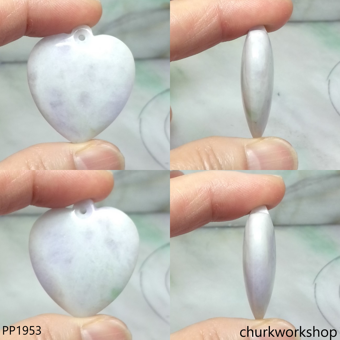 Pale lavender jade heart
