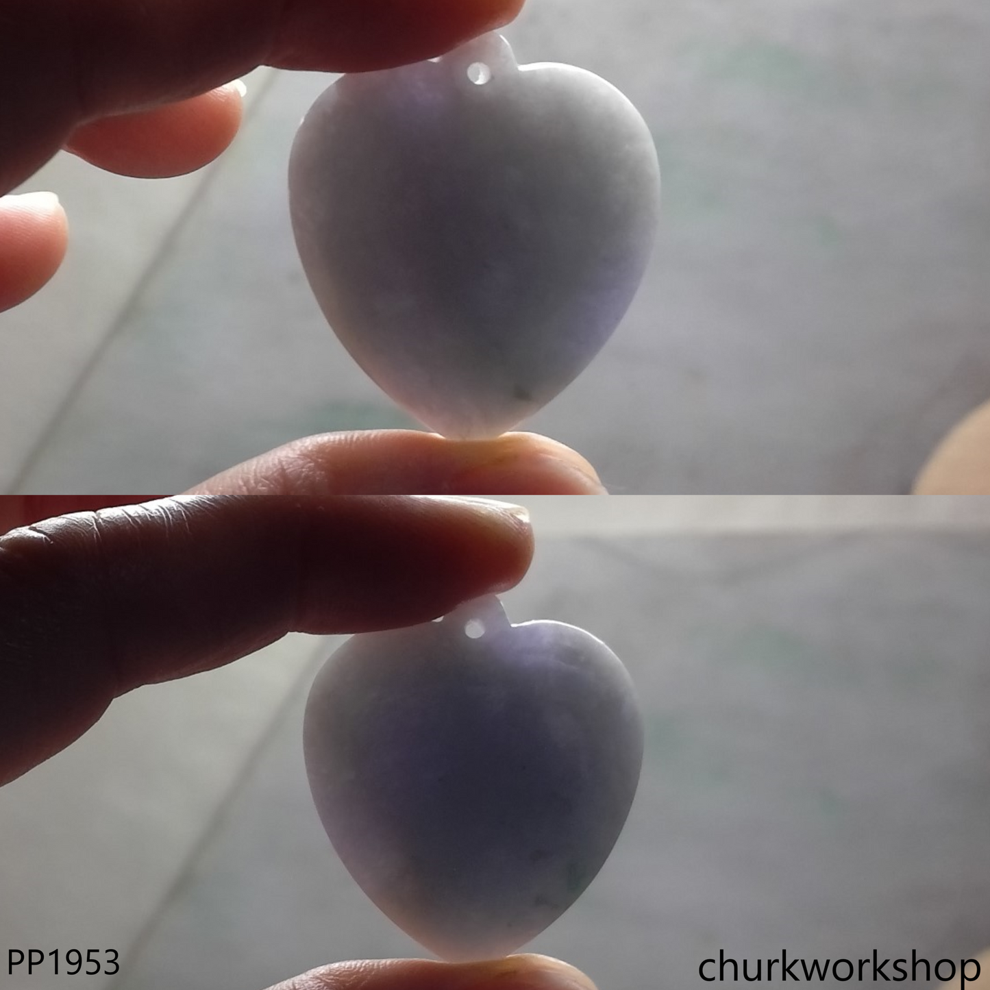 Pale lavender jade heart