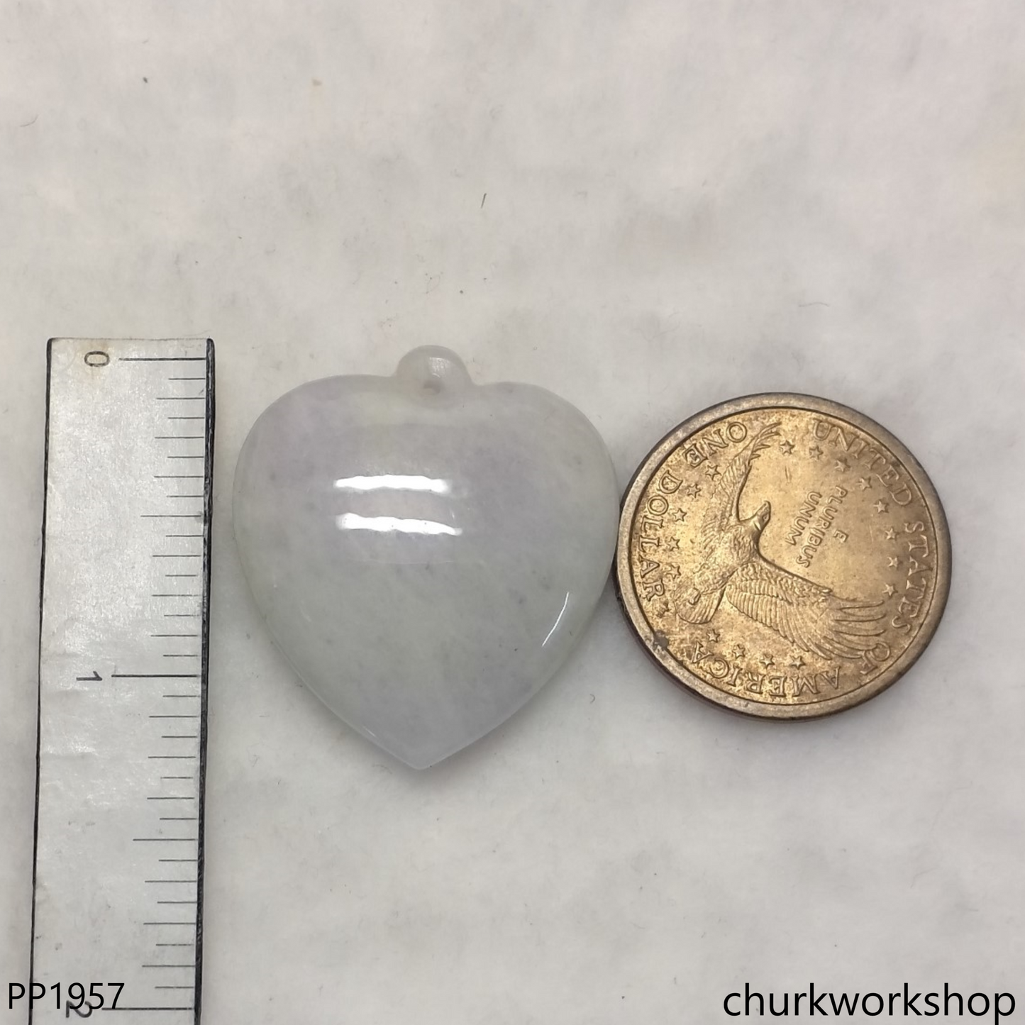 Pale lavender jade heart