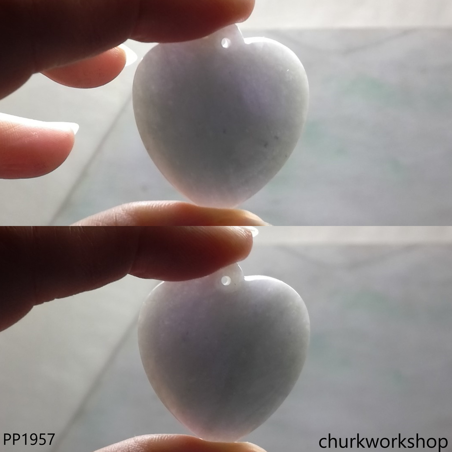 Pale lavender jade heart