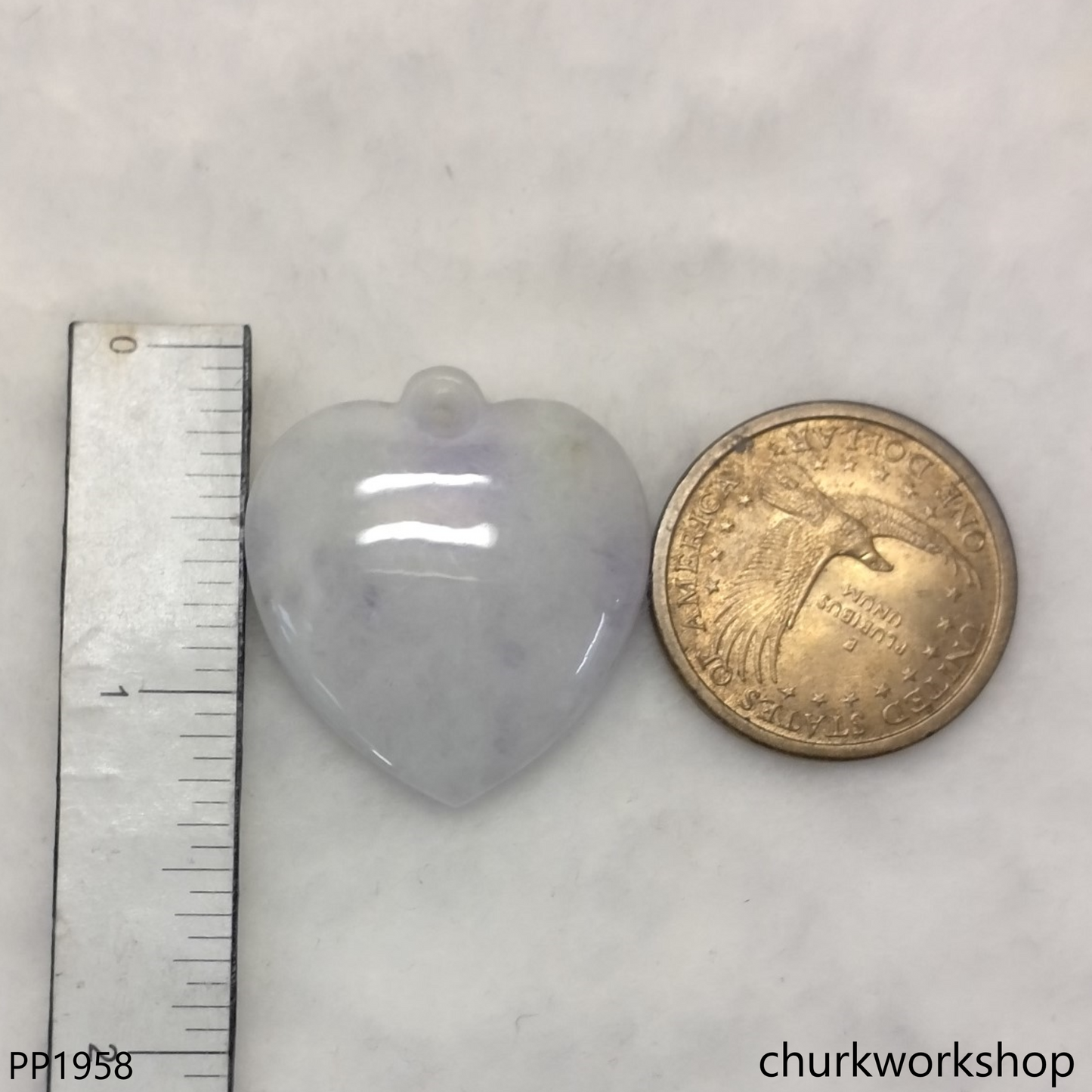Pale lavender jade heart
