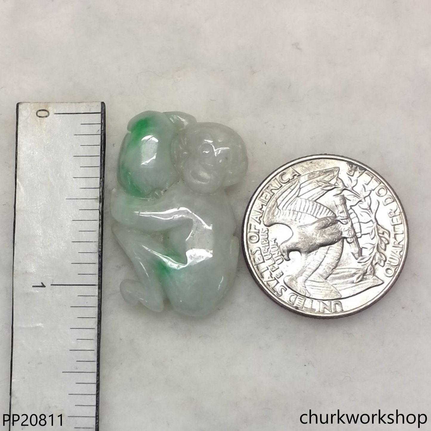 Jade monkey pendant