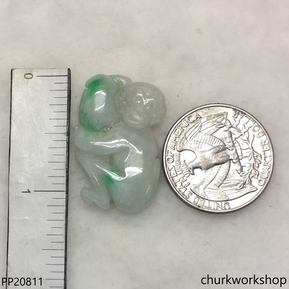 Jade monkey pendant