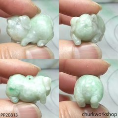 Pale green jade pig pendant