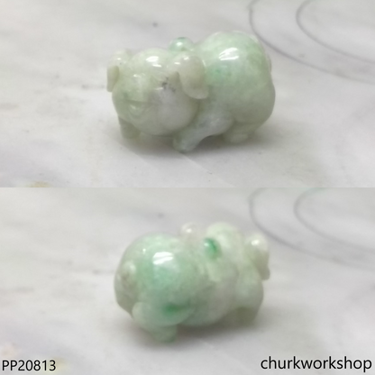 Pale green jade pig pendant