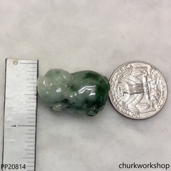 Molt green jade pig pendant