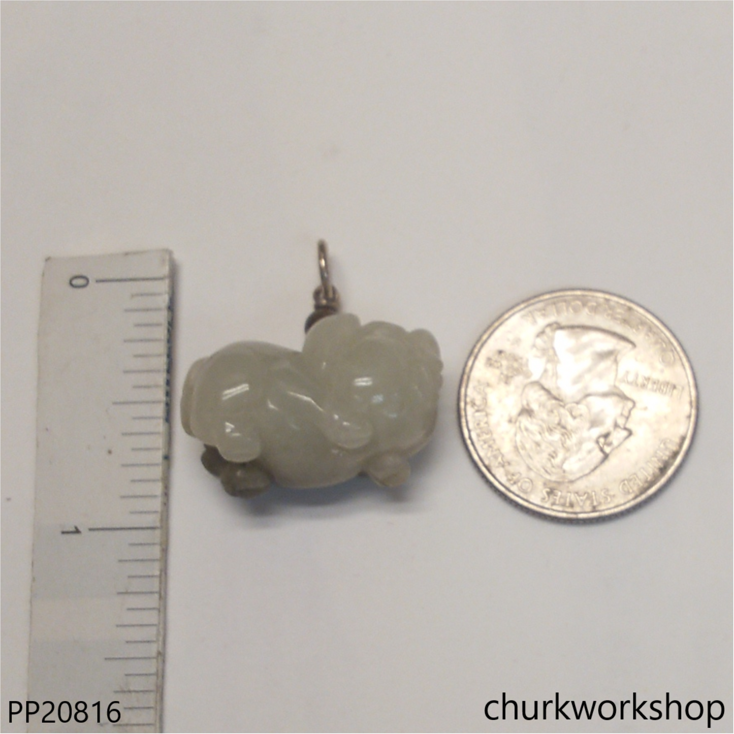 Yellowish jade pig pendant