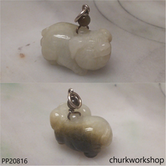 Yellowish jade pig pendant