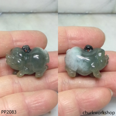 Bluish green jade pig pendant