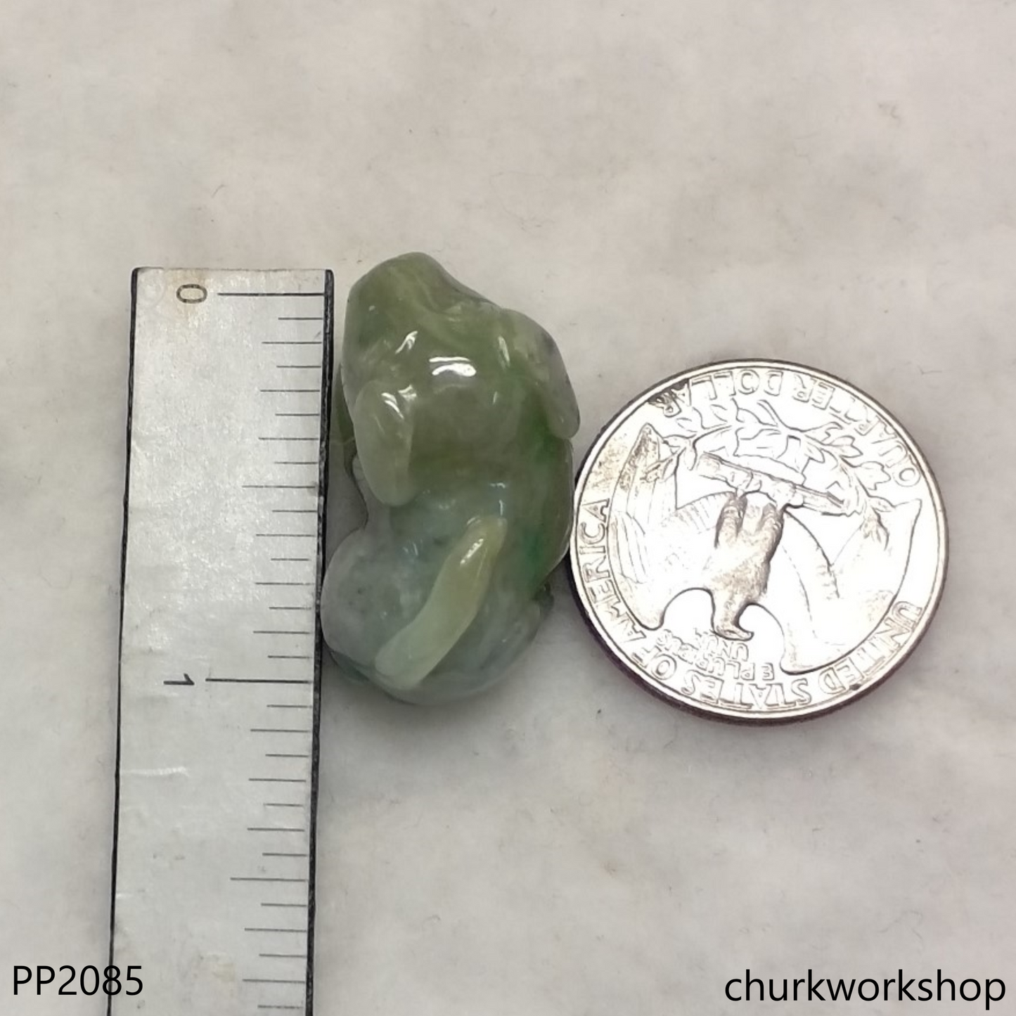 Light green jade dog pendant