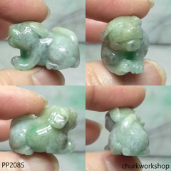 Light green jade dog pendant