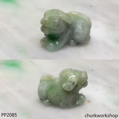 Light green jade dog pendant