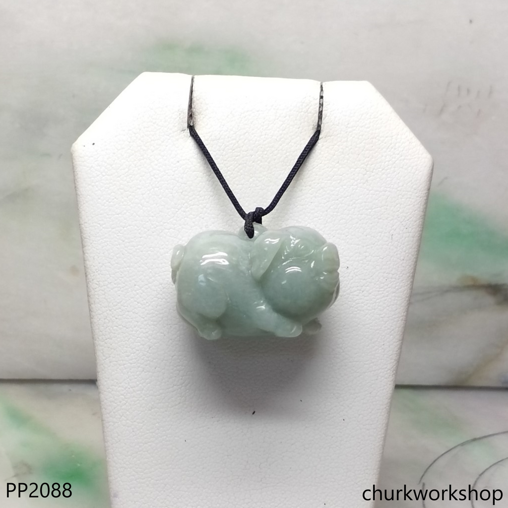 Jade sales pig pendant