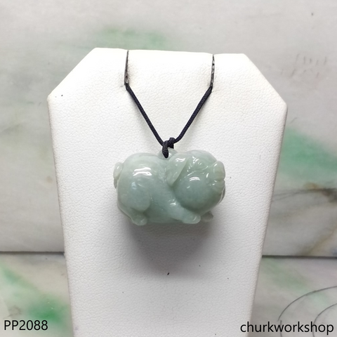 Light green jade pig pendant